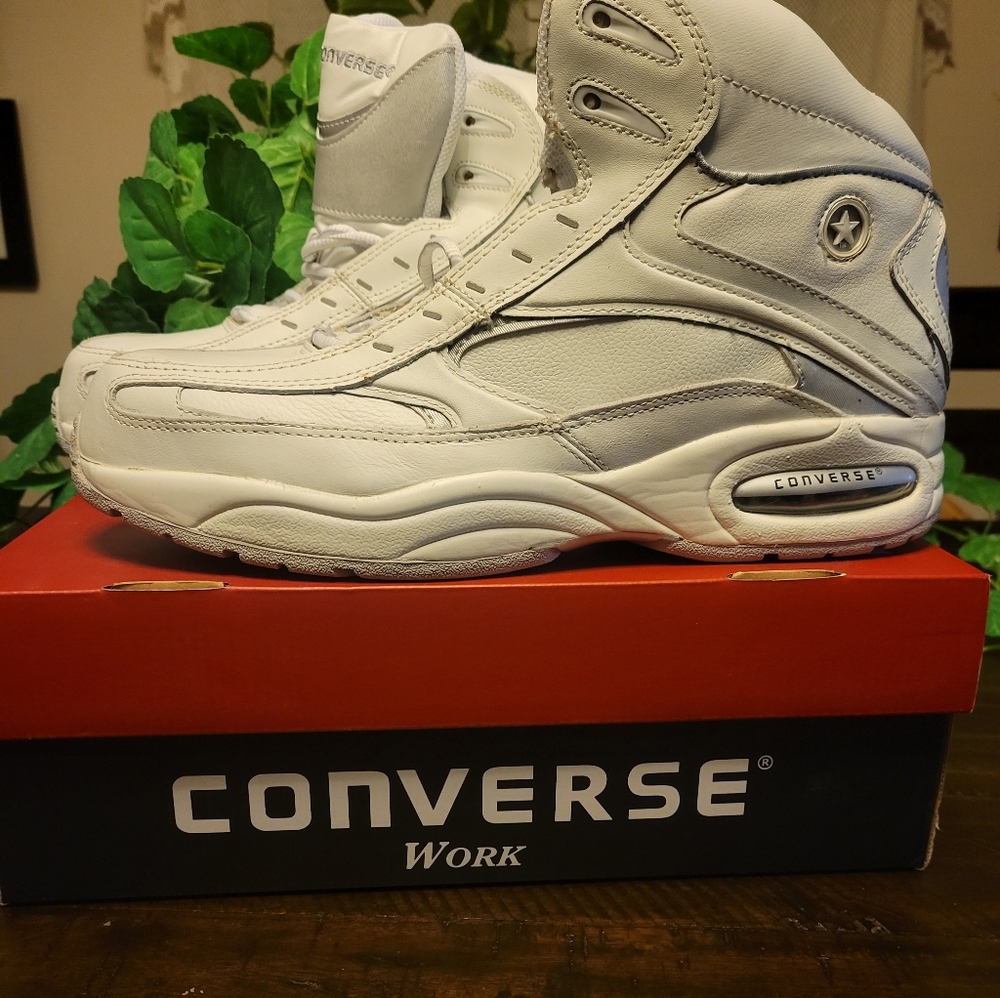 Converse White high top steel toe work shoe size 12